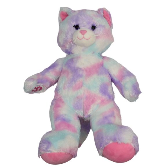 Build A Bear Kitty Cat Plush Pastel Swirl Tie Dye 16 inch BAB - Picture 4 of 7